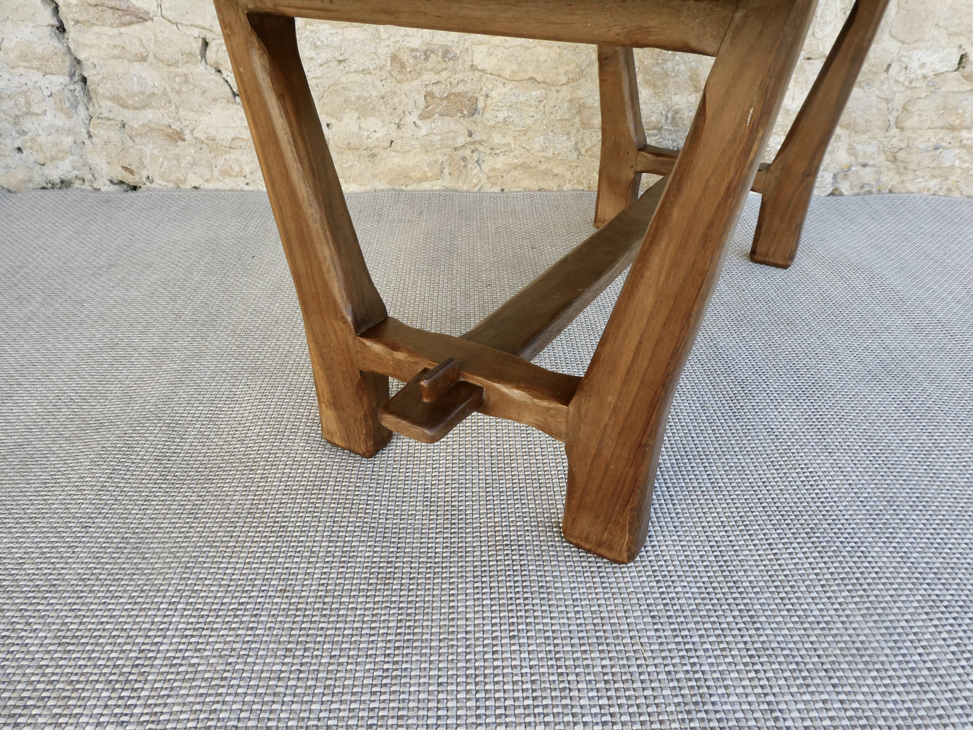 Solid wood coffee table, brutalist