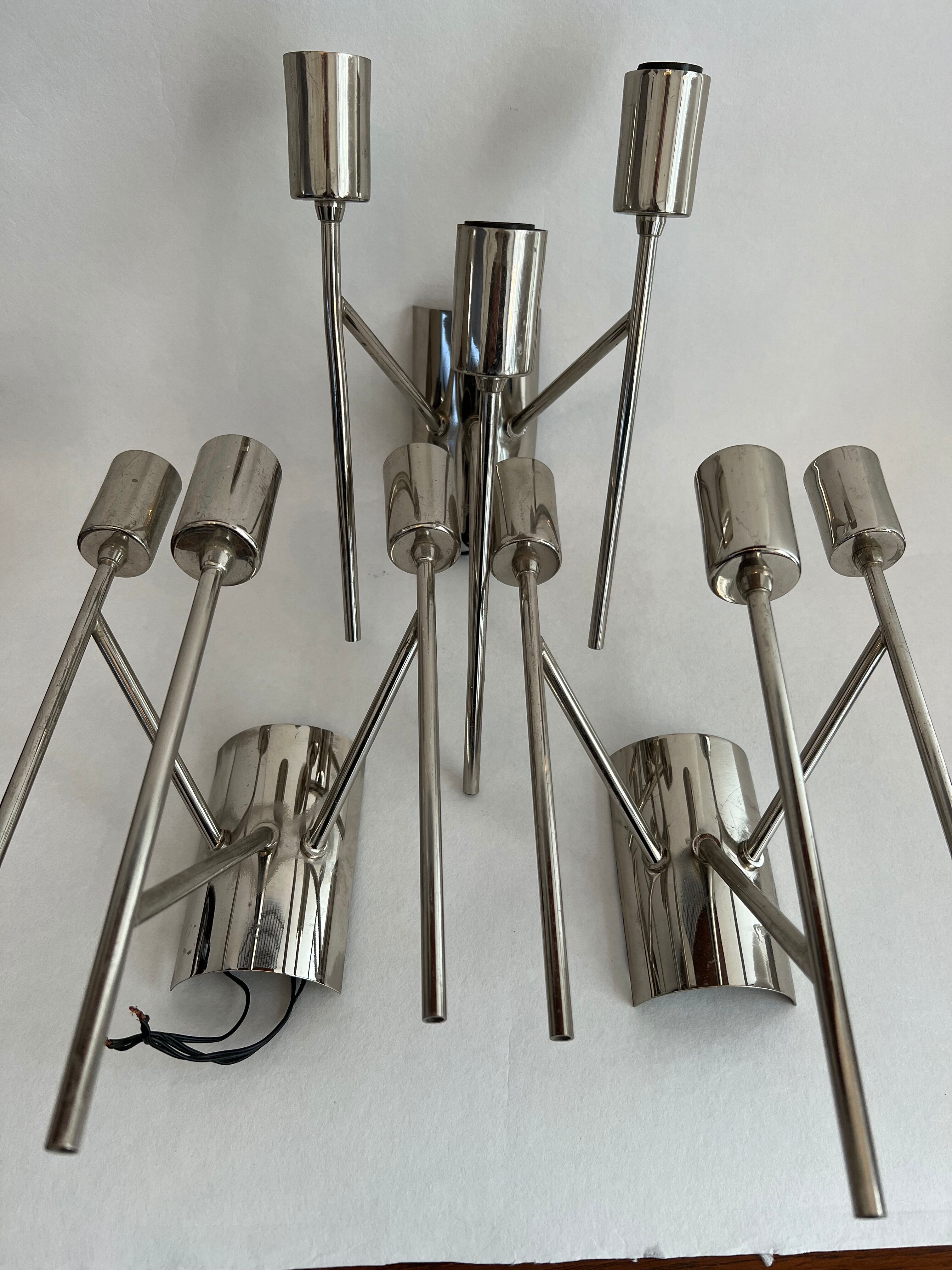 Set of three design wall lamps 1970