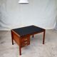 Teak desk with vinyl top