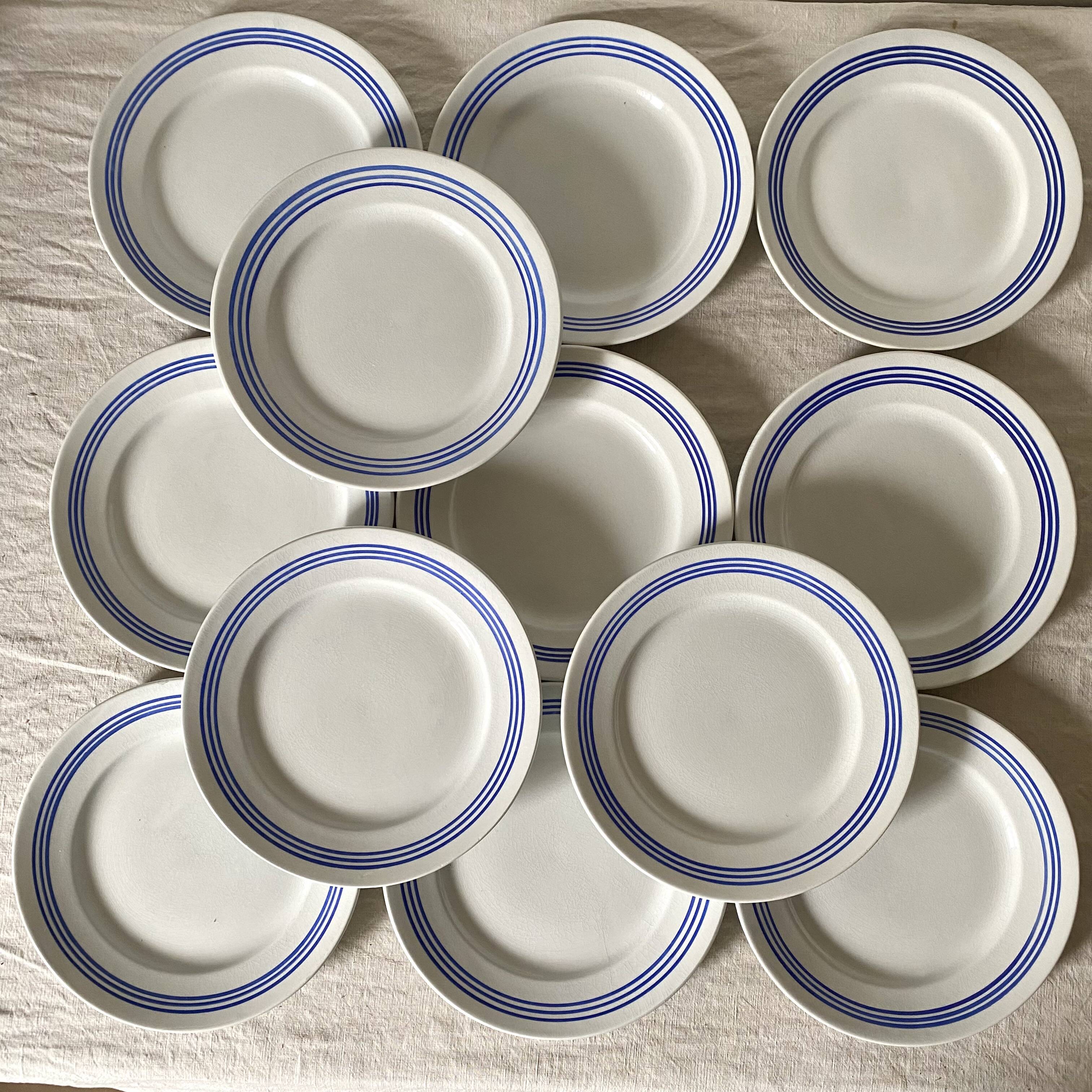 Flat earthenware plates from Luneville, 50s-60s