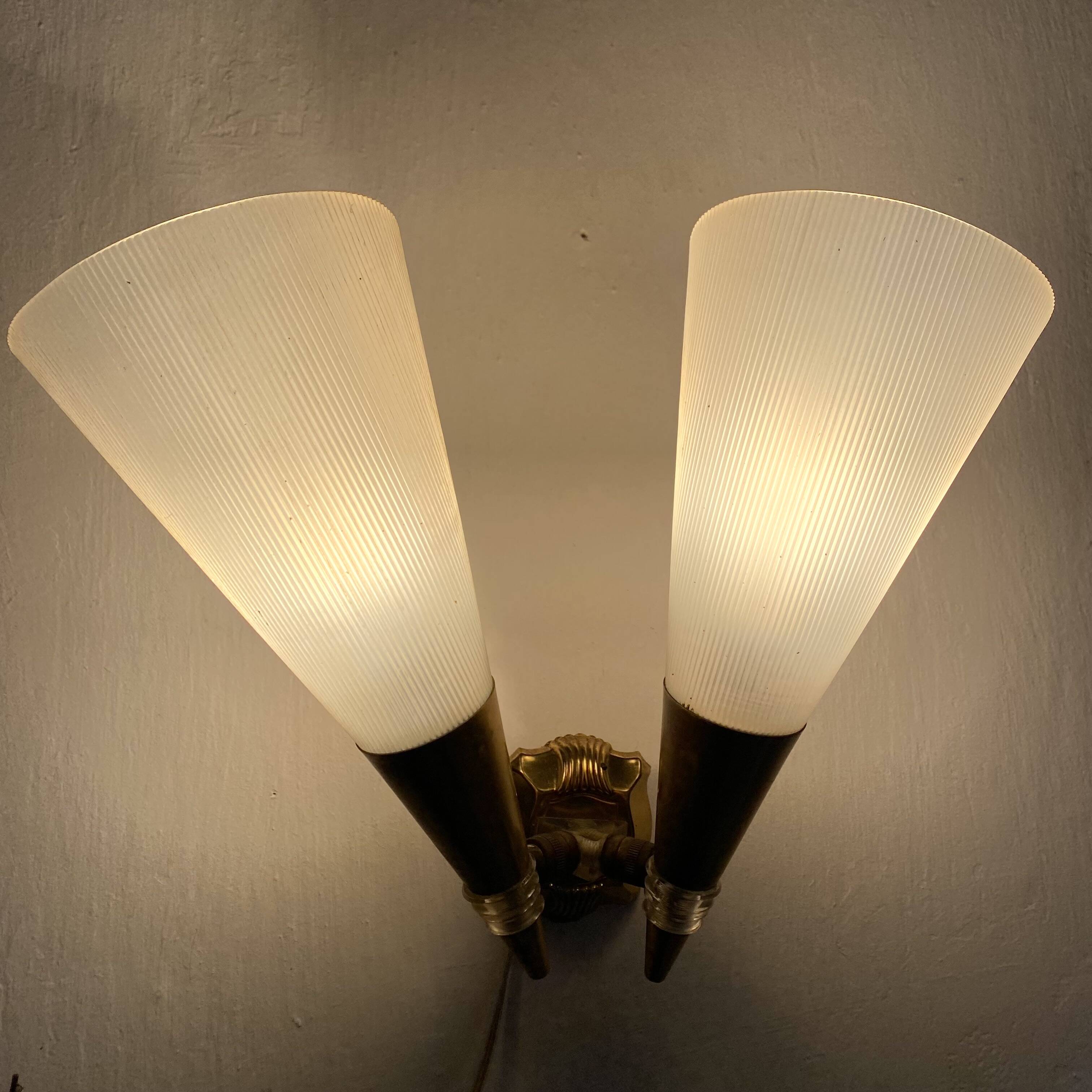Adjustable conical wall lights from the 60s