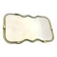 Contemporary Horizzontal Wave Mirror in Green and Gold "Torchon" Torciglion
