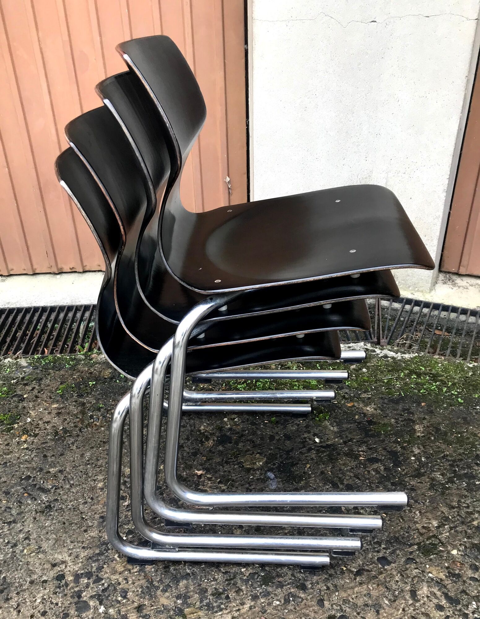 8 vintage chairs by Flötotto Pagwood