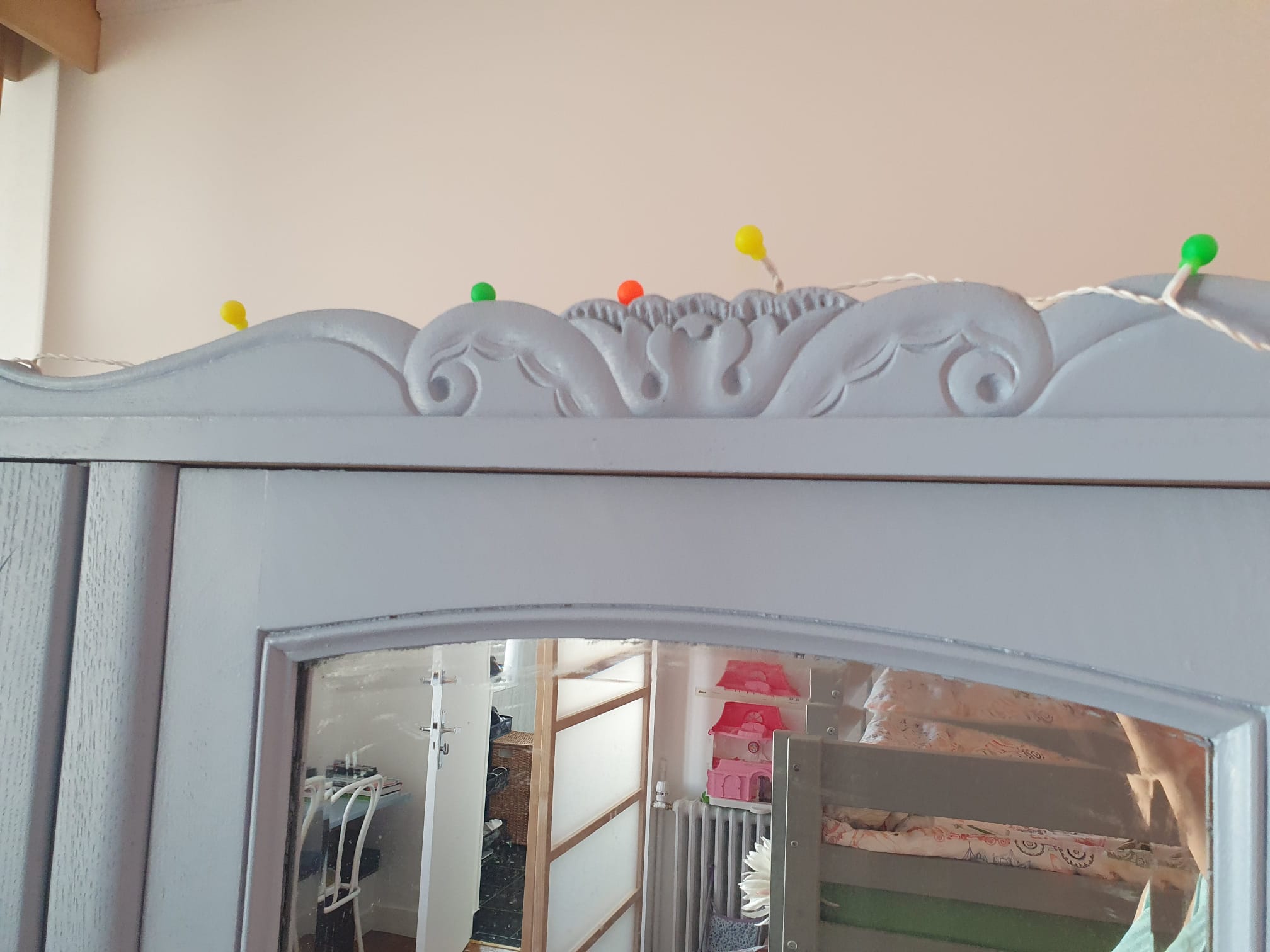 3-door cabinet 1950 solid hemp painted