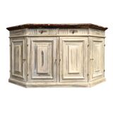 Low patinated sideboard with griotte marble top