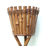 Tripod wood and bamboo planter