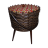 Wicker tripod sewing basket