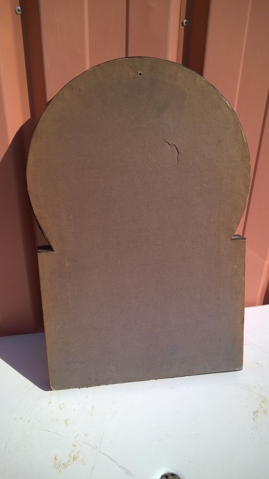 Oriental mirror leather and nails 28x55cm