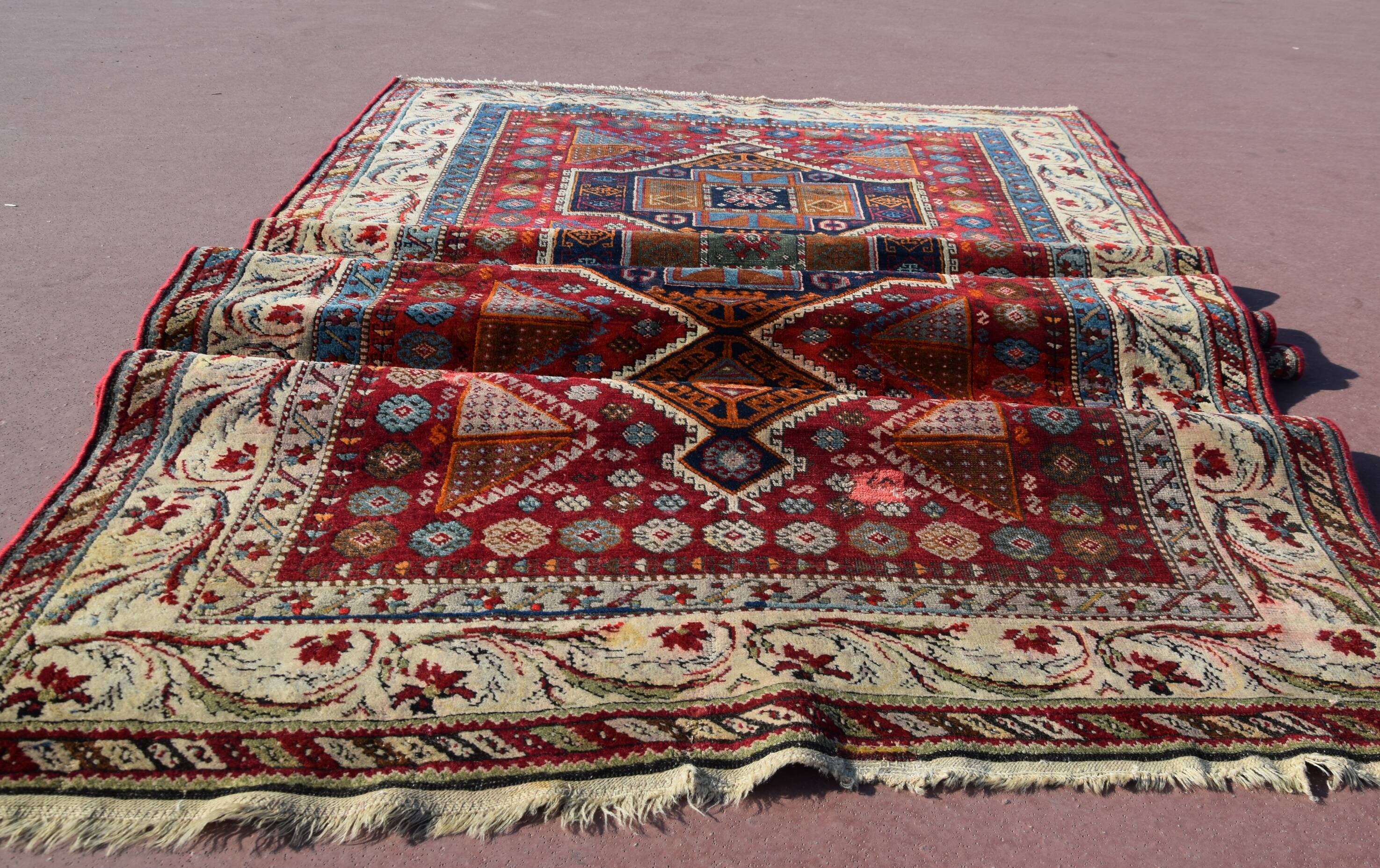 Very Old Turkish Rug, Kurdish Tribe: 1.58 X 3.35 Meters