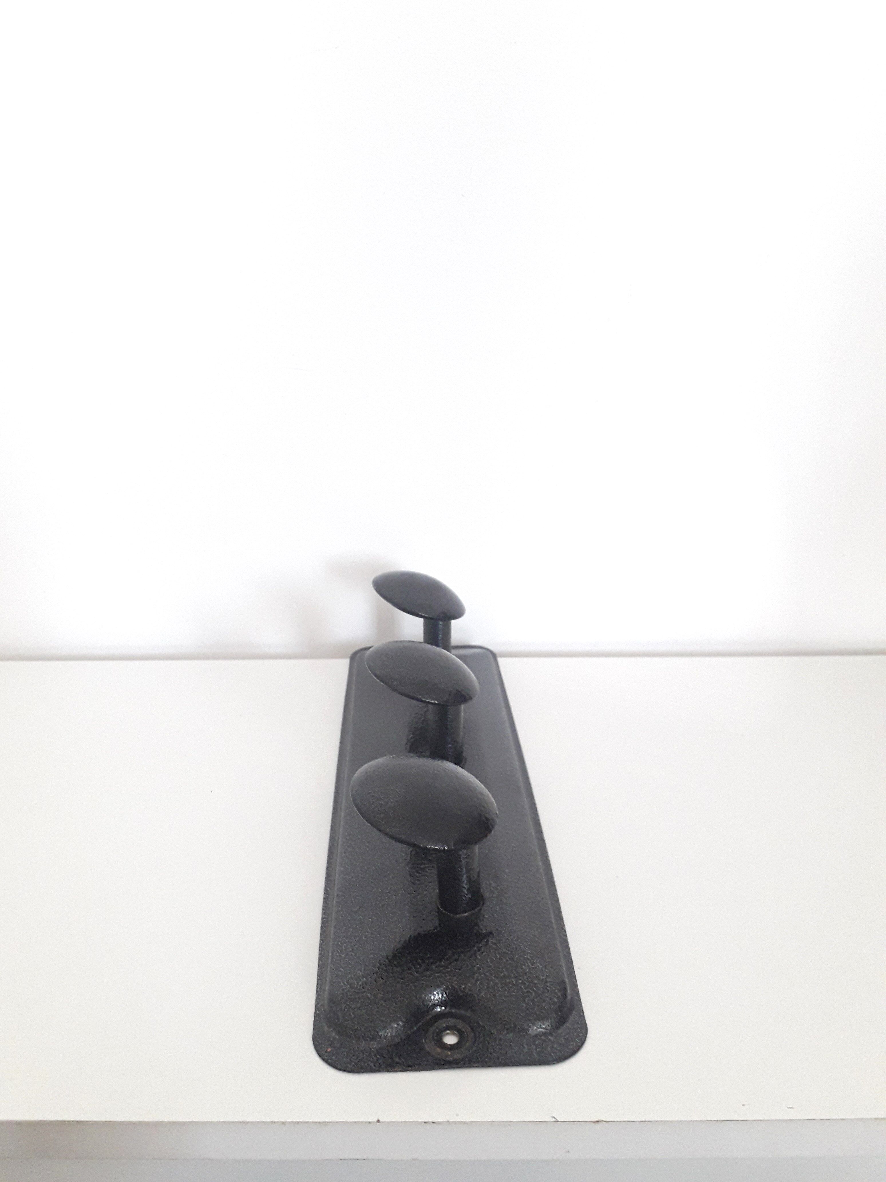 Wall coat rack -Genexco - 3 metal hooks - 1990