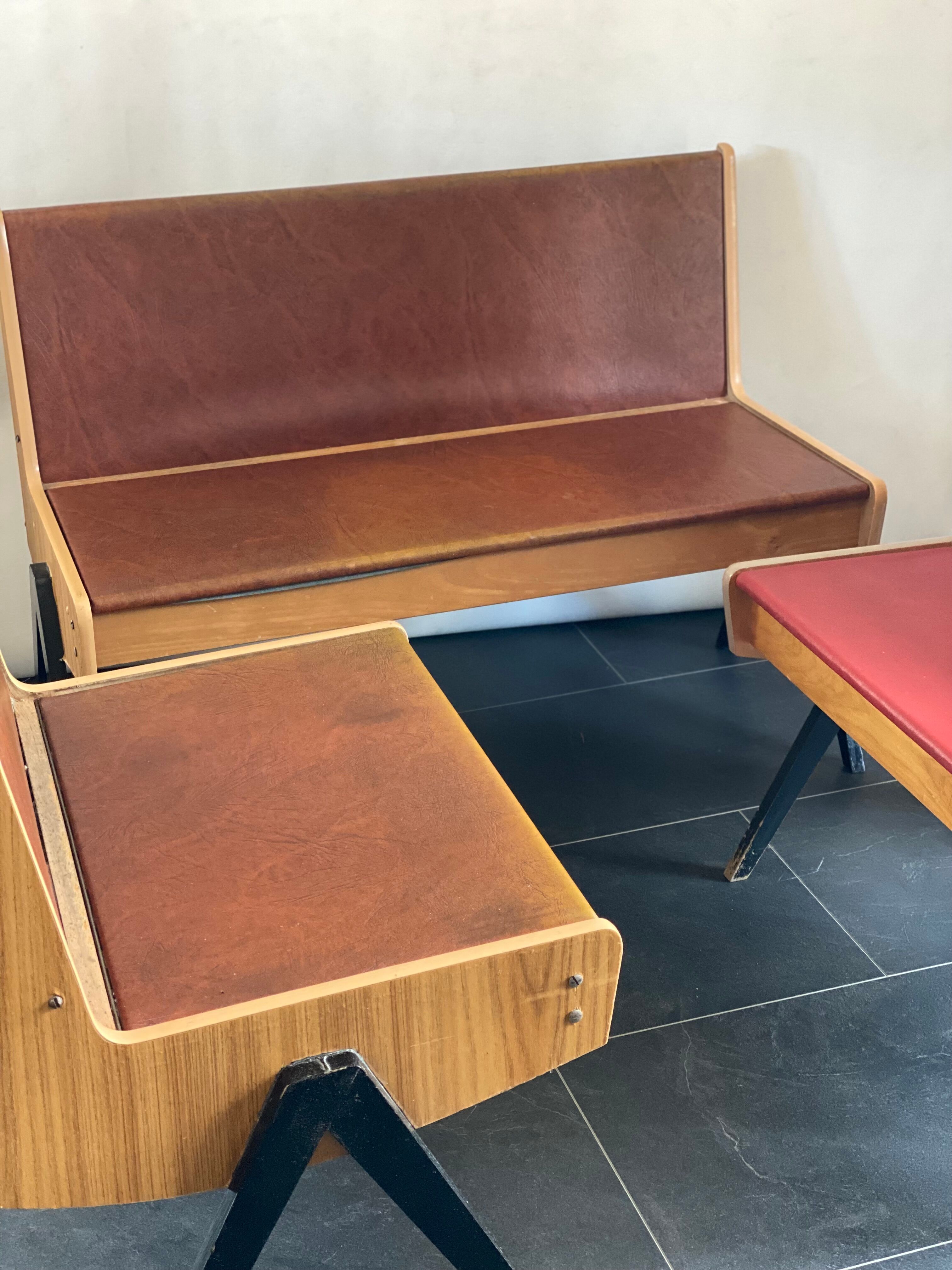Trio of vintage EKA Wohnmobel benches