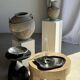 Very large black petrified wood tray or bowl D35