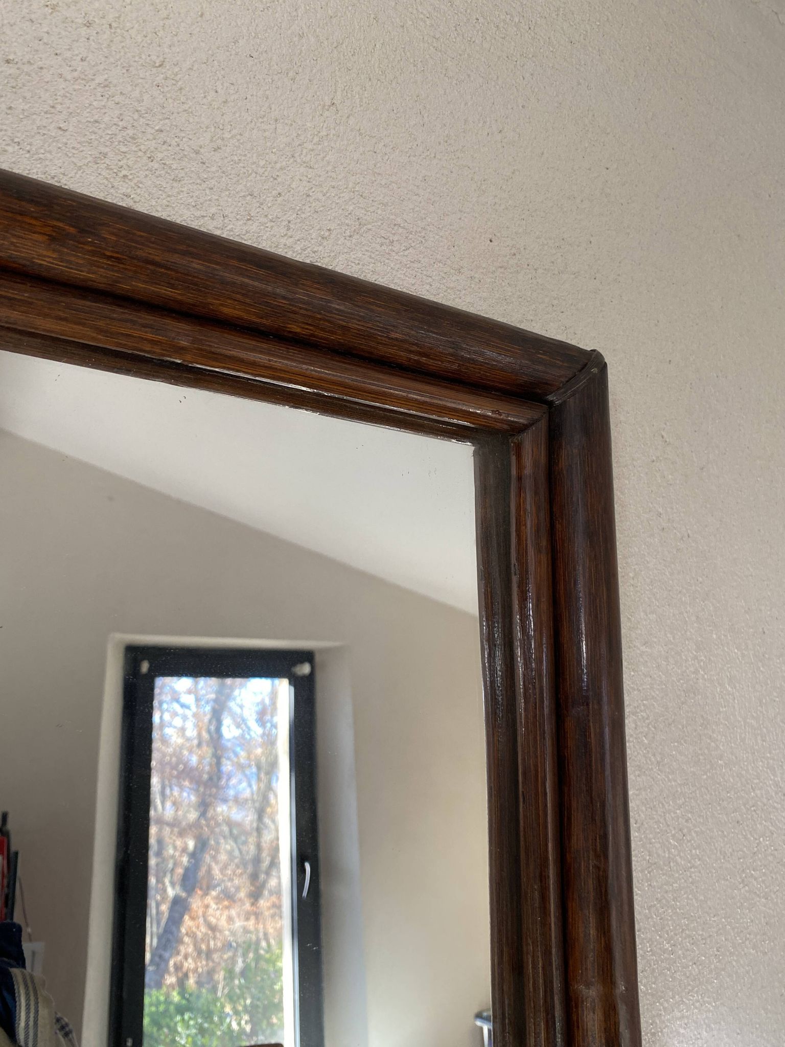 Miroir bois 37x60 cm, années 80