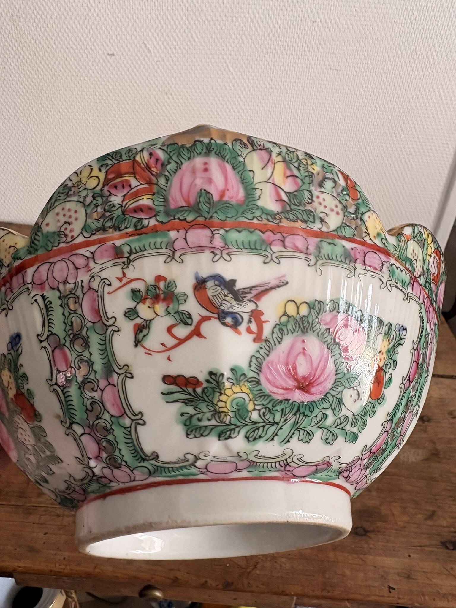 Bowl Plate Porcelain China Famille Rose Canton Qing Dynasty