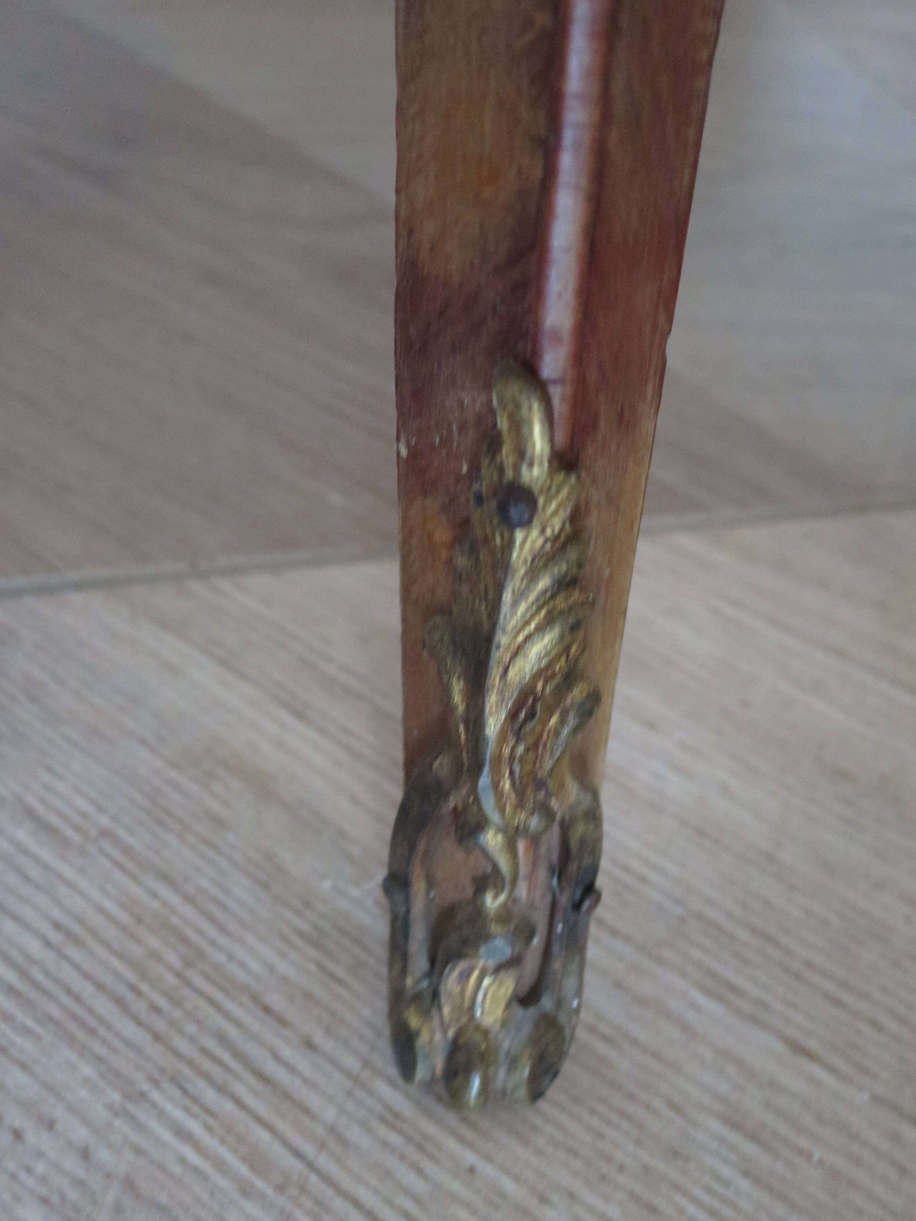 Pair of 2 Louis XV bedside tables - marquetry - 2 drawers - pink marble