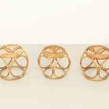 Set of three 1970s rattan stools, Spain.