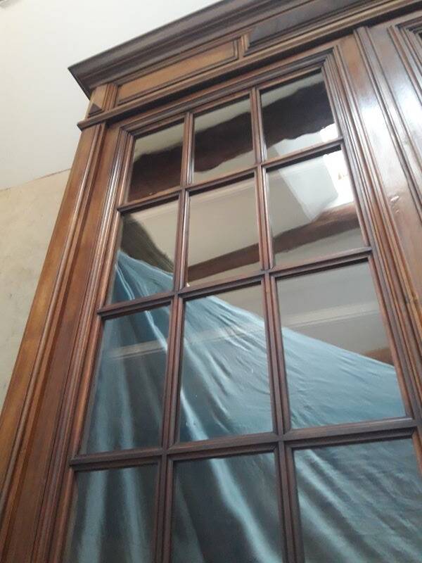 Walnut display cabinet 19th century H234cm