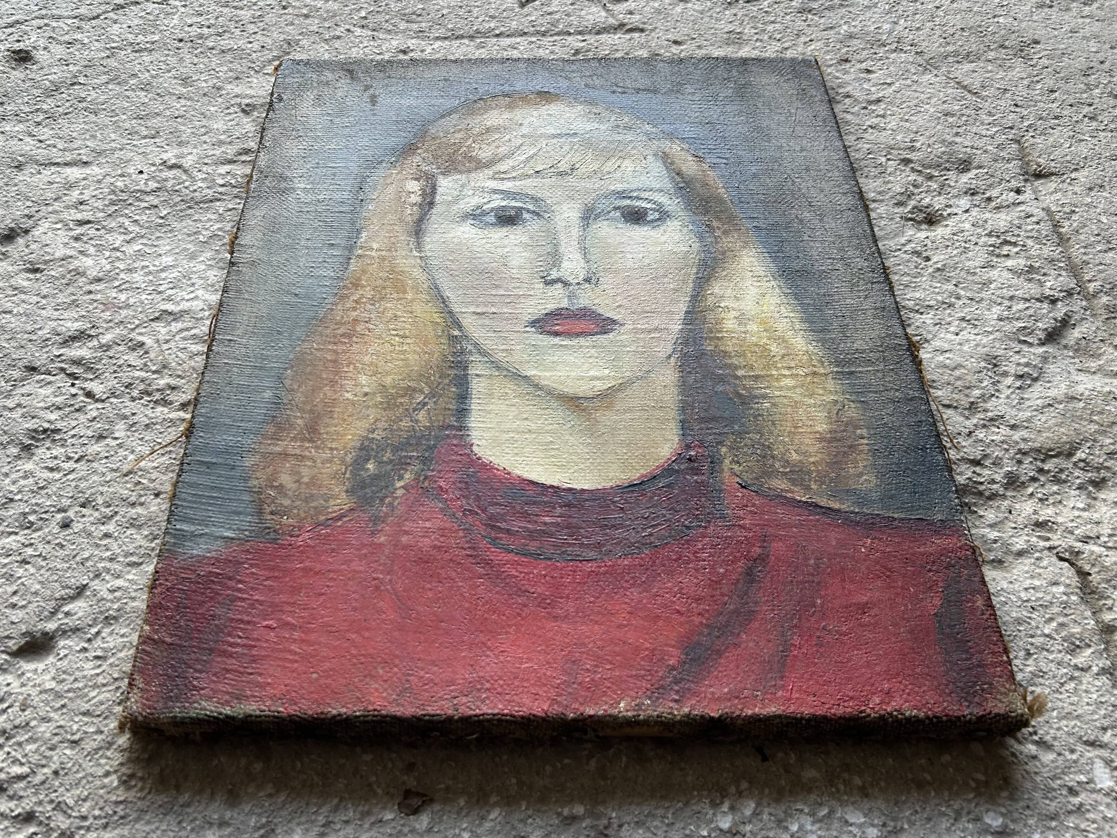Portrait sur toile ancien, Tissier