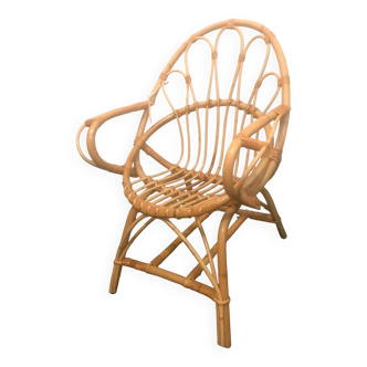 Children's rattan armchair 1960 vintage