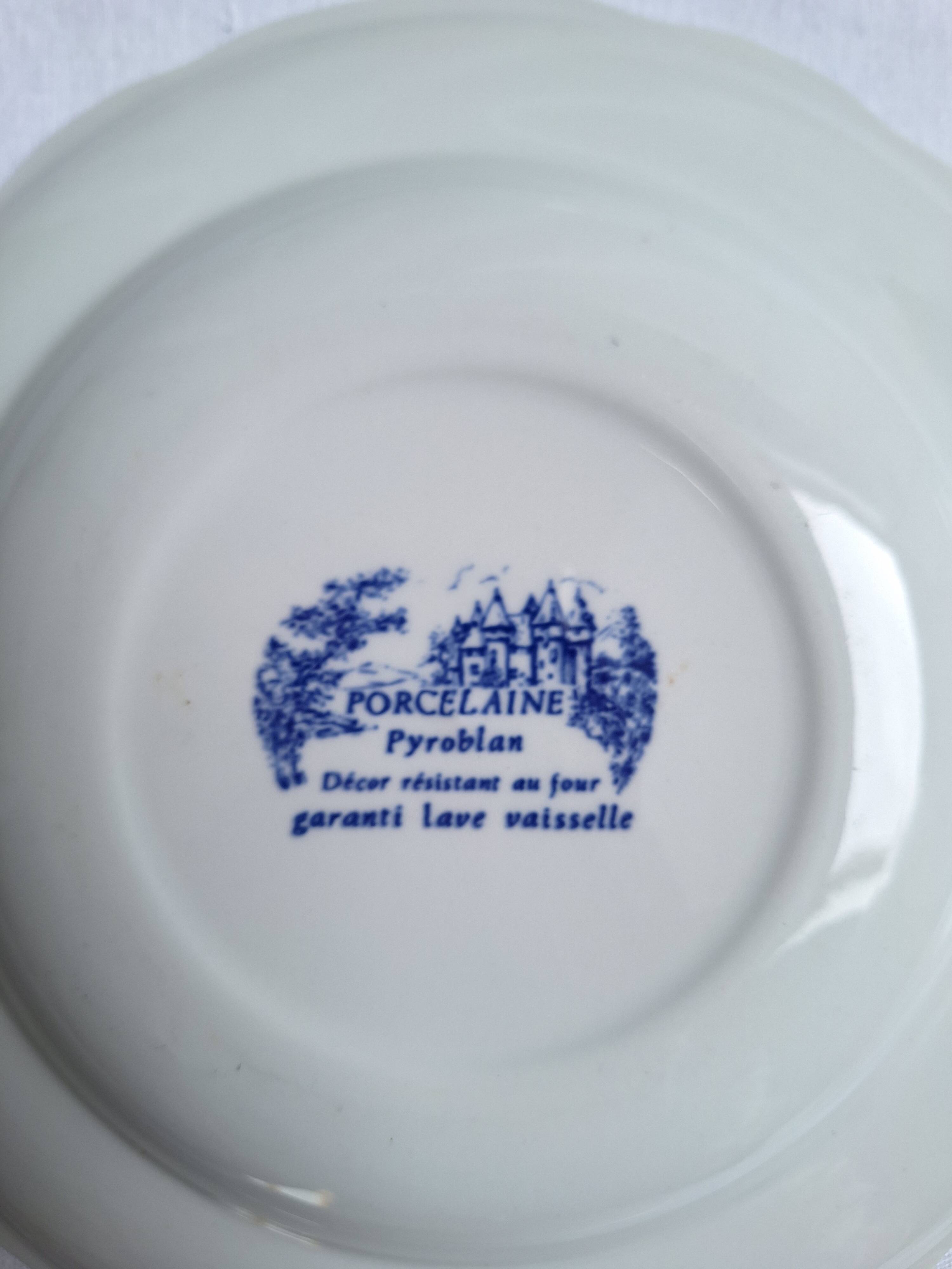 Vintage blue soup plates