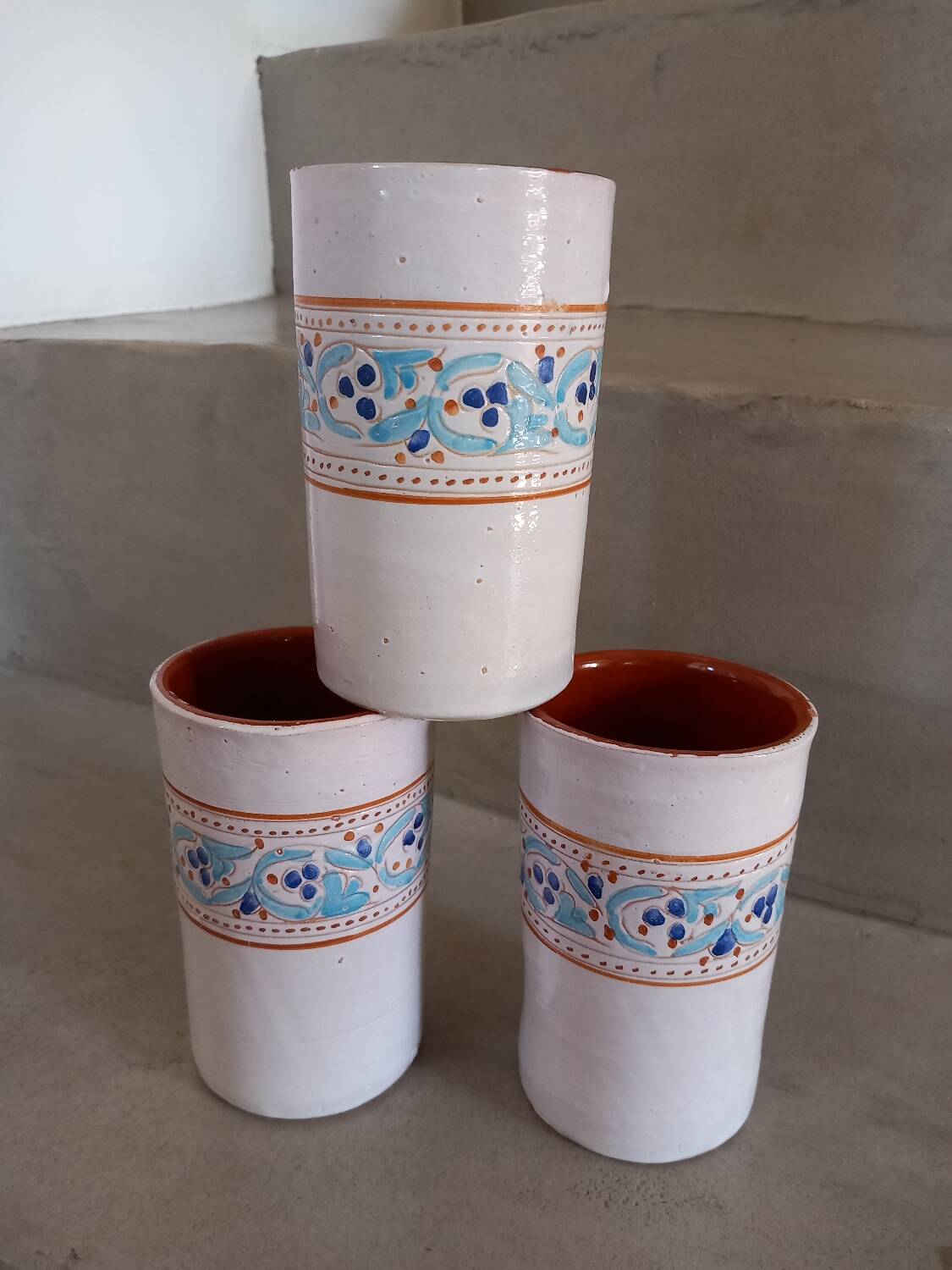 Set of 6 mugs from "Oulja Sale" Morocco