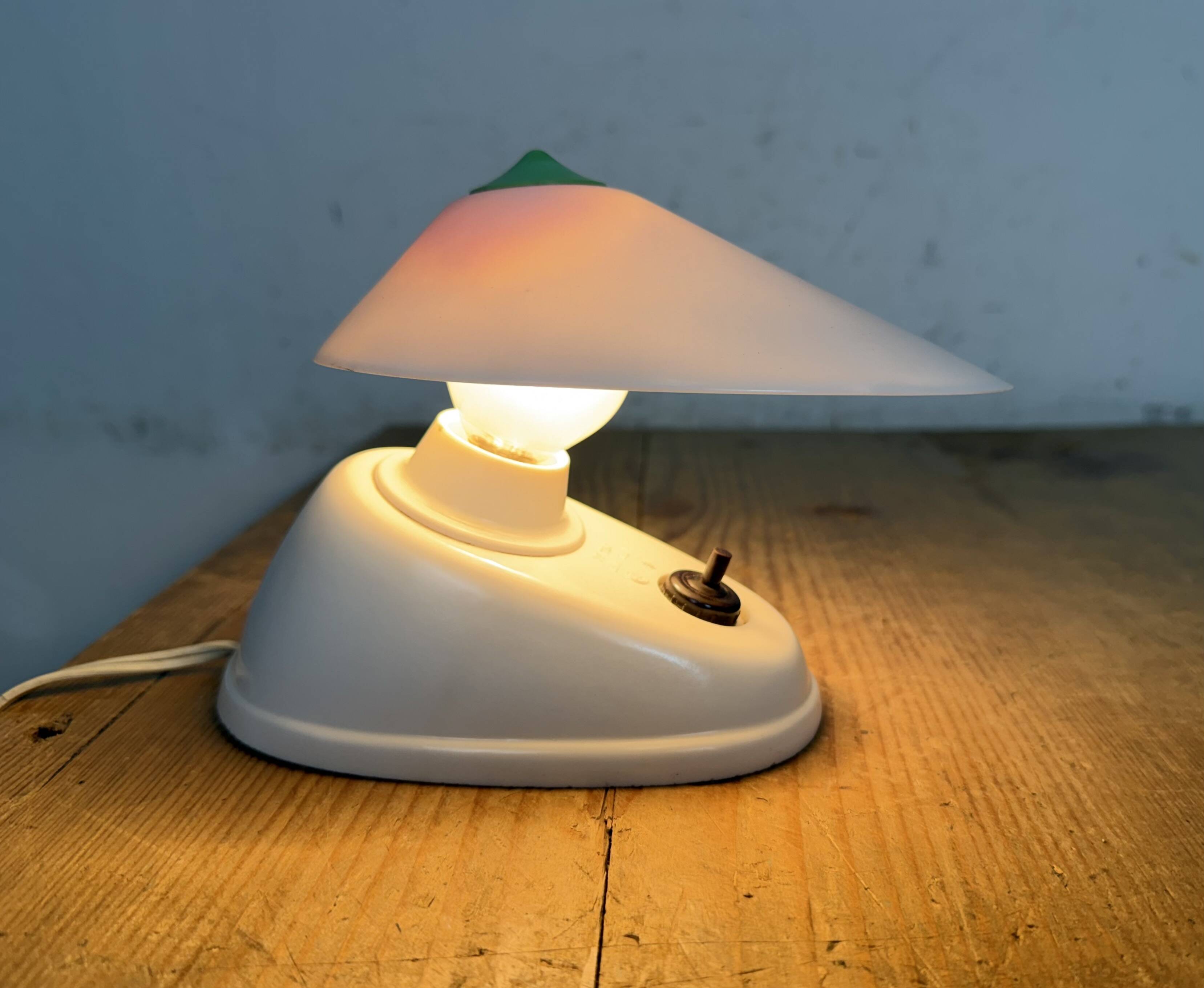 Vintage White Bakelite Table Lamp, 1950s