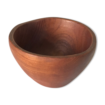 Asymmetrical teak bowl 60 years
