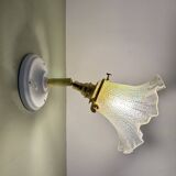 Vintage tulip wall light in iridescent glass