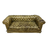 Chesterfield sofa in olive green padded leather circa 1880