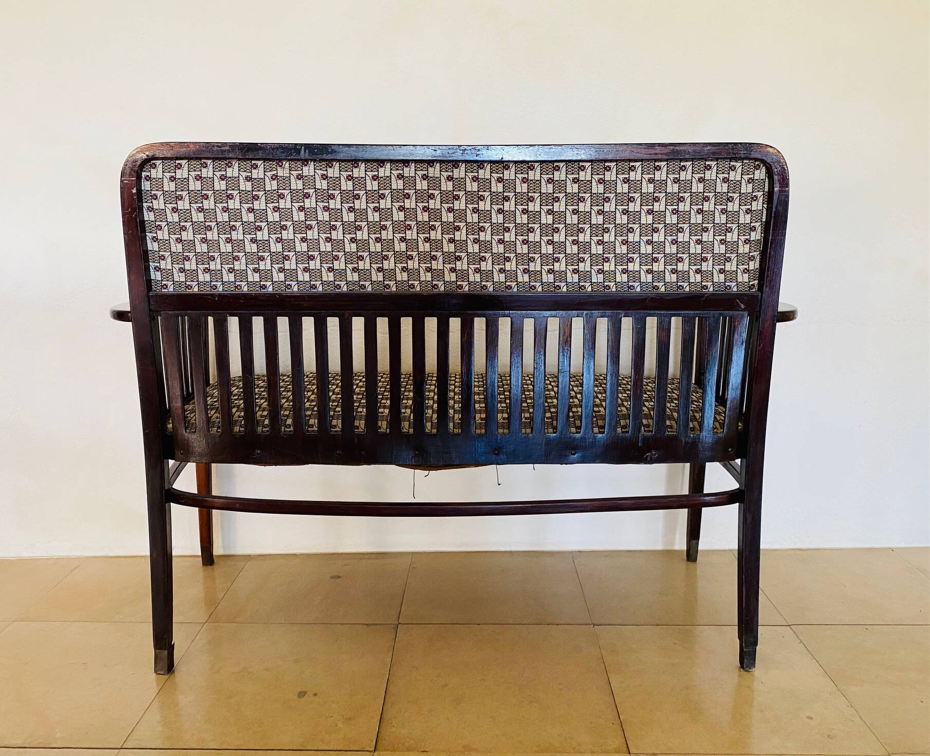 Art Nouveau style bench - Jacquard fabric