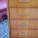 Vintage chest of drawers from the 60s in blond oak 4 drawers conical feet