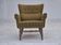 1970s, Danish lounge chair, original green furniture wool, oak wood.