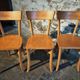 Vintage French bistro chairs in beech – Set of 3, 1950s café chairs