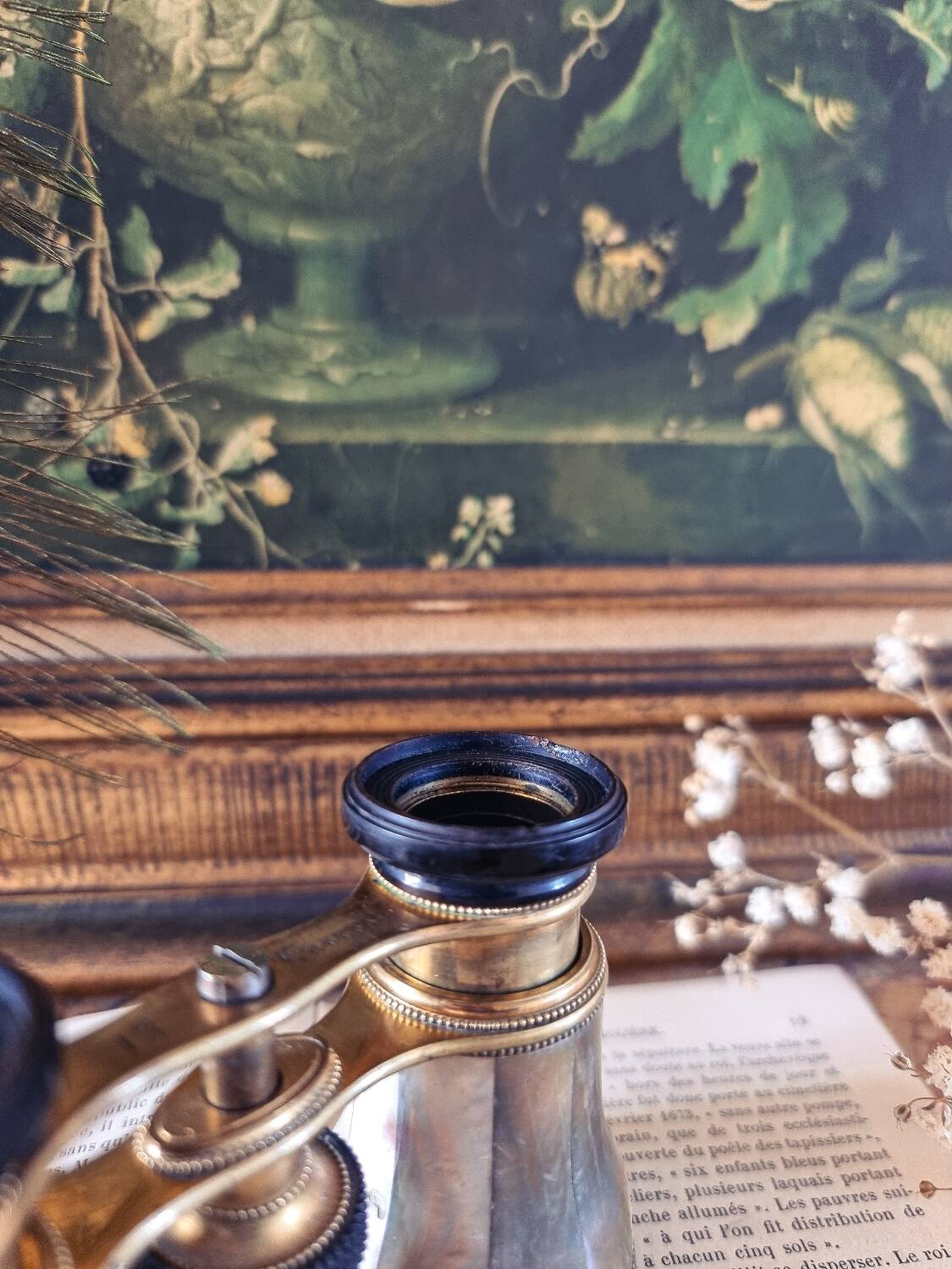 Theater binoculars in mother-of-pearl and brass, 19th century
