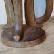 Pair of ancient Ethiopian tripod stools made of monoxyle wood.