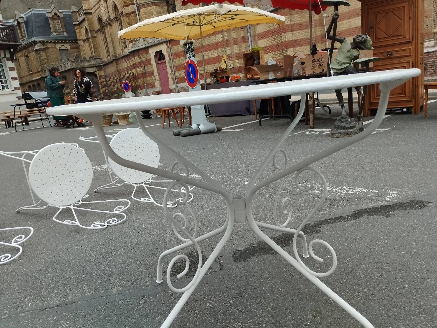 Antique garden furniture in vintage iron