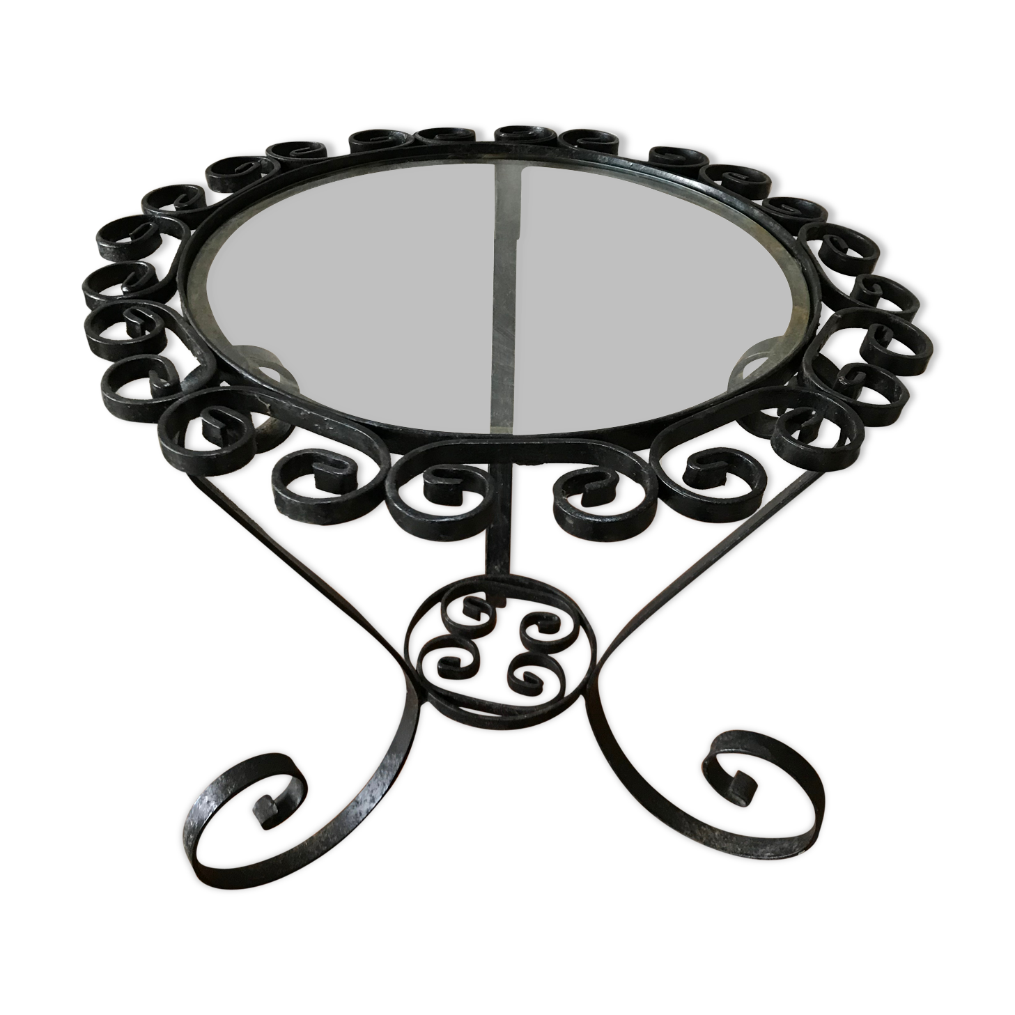 Old black metal table
