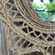 Large braided rattan mirror 1960