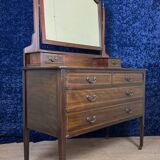 Superbe commode anglaise à psyché en acajou vers 1880