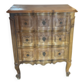 Small Provençal jump commode in light wood in Louis XV style.