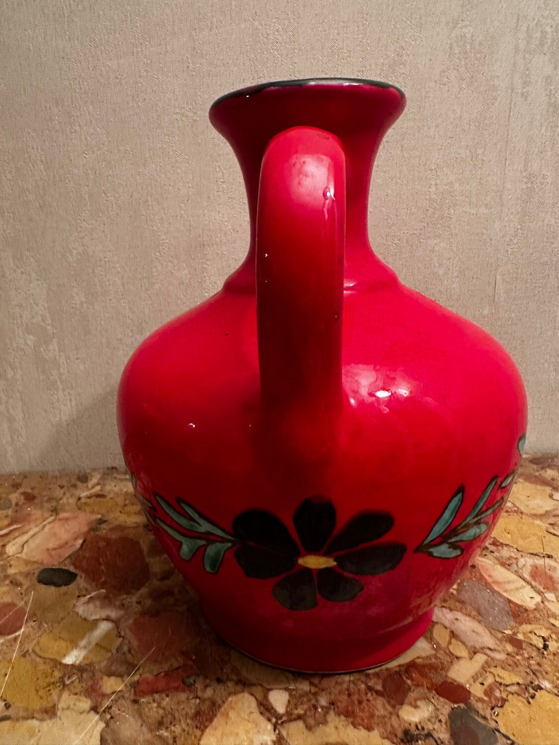 Vintage 1960s ceramic amphora vase H 27 cm