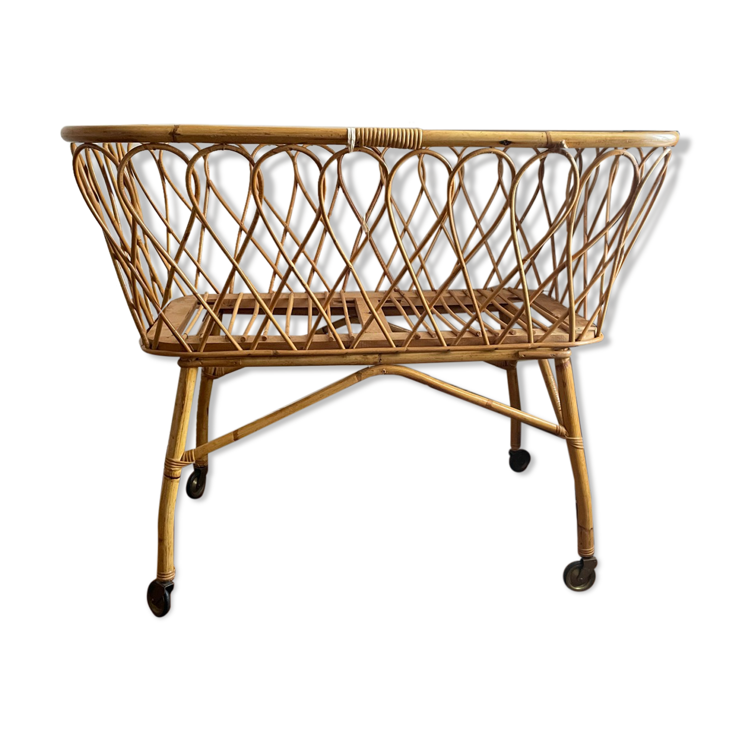 Vintage rattan crib