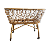 Berceau rotin vintage
