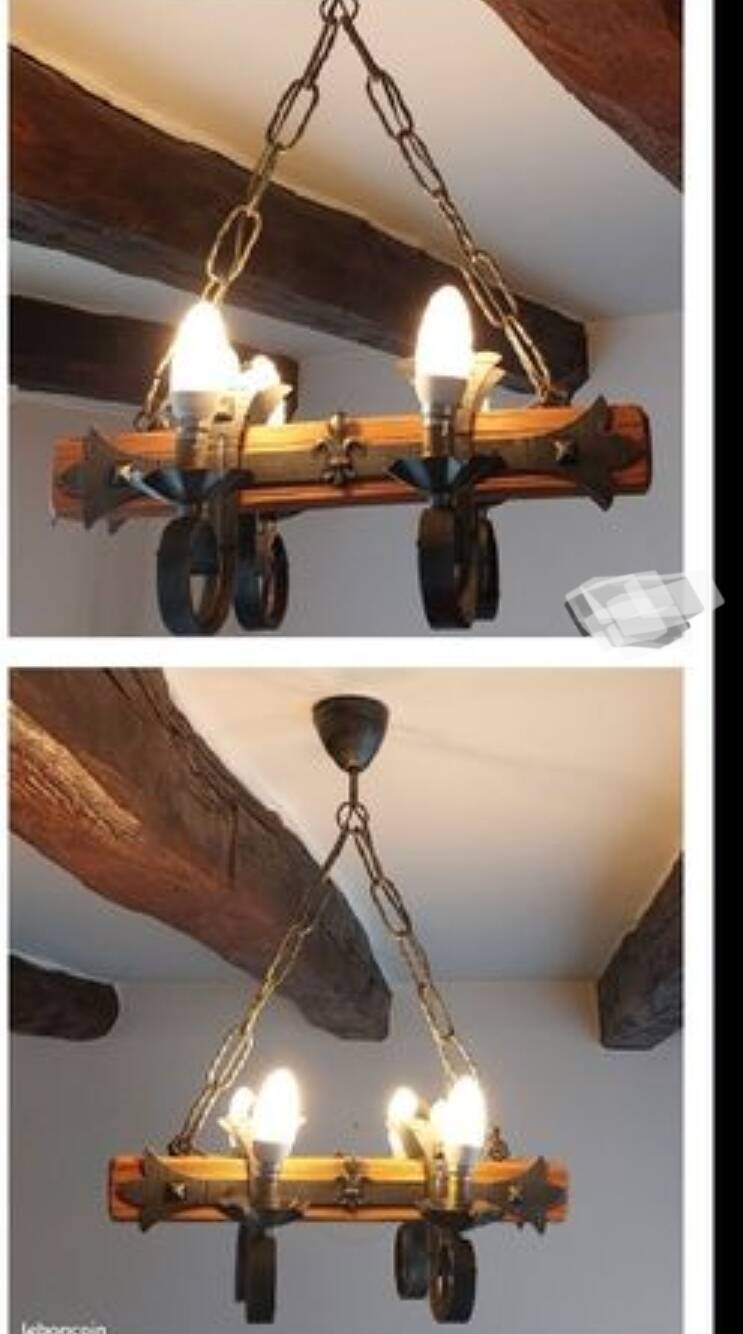 Lustre année 40 fer forgé