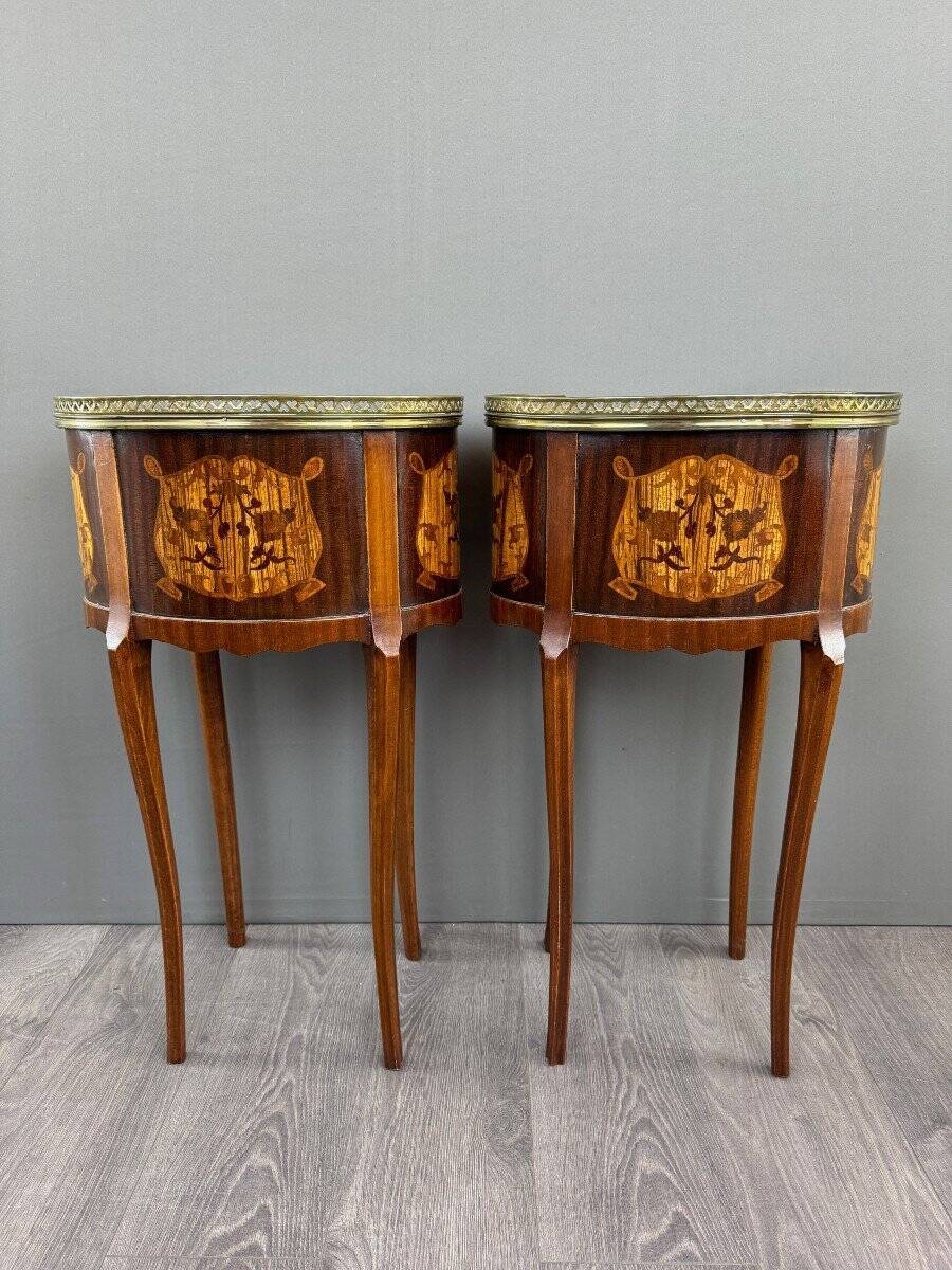 Pair of Louis XV Style Bedside Tables, Late 19th Century