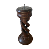 Twisted wooden candle holder