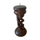 Twisted wooden candle holder