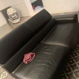 Canapé d’angle cuir noir Roche Bobois