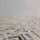 Vintage wall or ceiling light in molded glass - brutalist style - dia