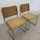 Lot of 2 identical caned chairs Cesca B32 design Marcel Breuer 1970 Made in Italy vintage